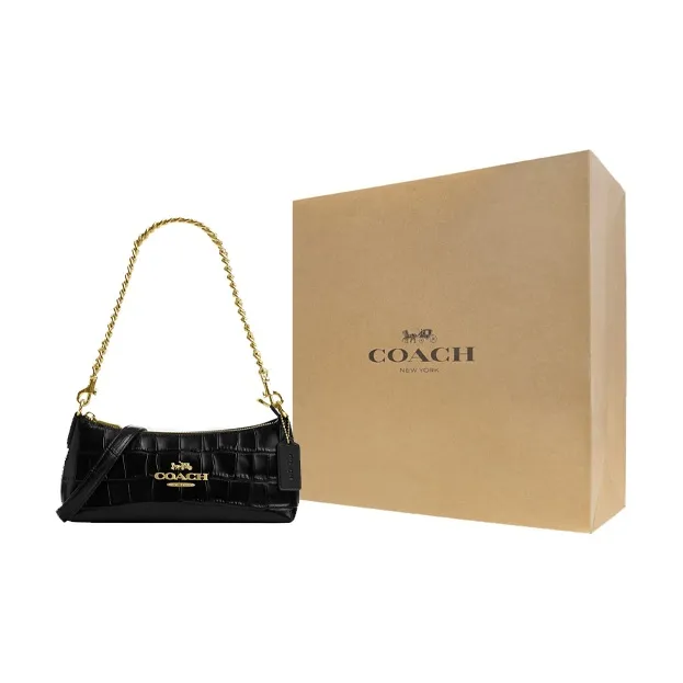 COACH Leather Pillow Bag Portable Crossbody Bag Shoulder Bag Women's Black-6