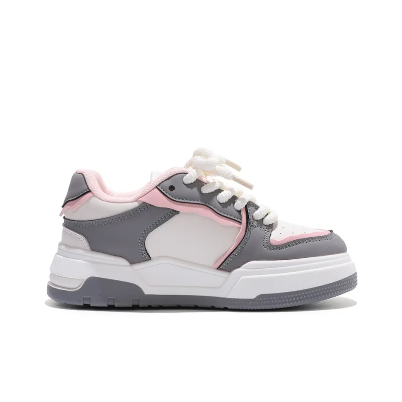 MIIOW Trend Party Series Coverage Wear Resistant Height Increasing Low Top Skateboard Shoes Women's-8