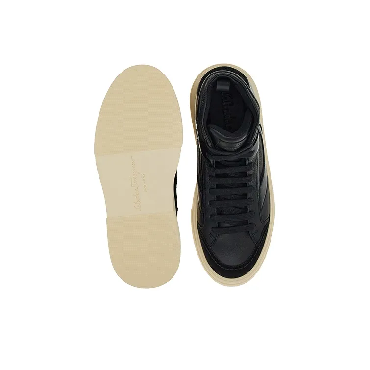 FERRAGAMO Logo-debossed Hi-top Sneakers-4