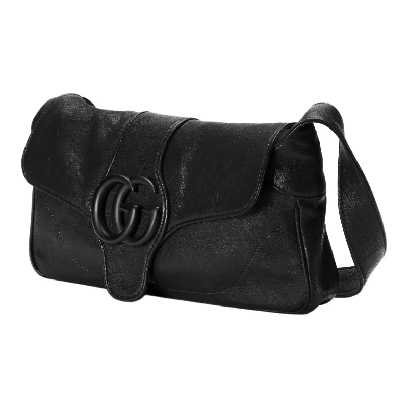 GUCCI Aphrodite Leather Handbag, Shoulder Bag Women's Black-1