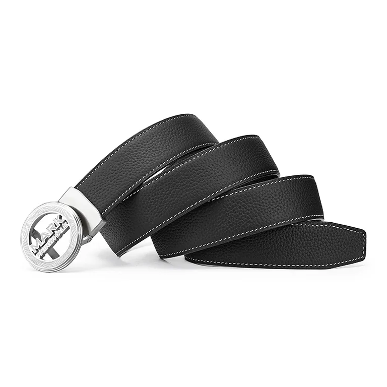 FAIRWHALE Chinese Fashion Trend Art Brand Loog Automatic Buckle Cow Leather Belts Men's Width 3.5CM-4