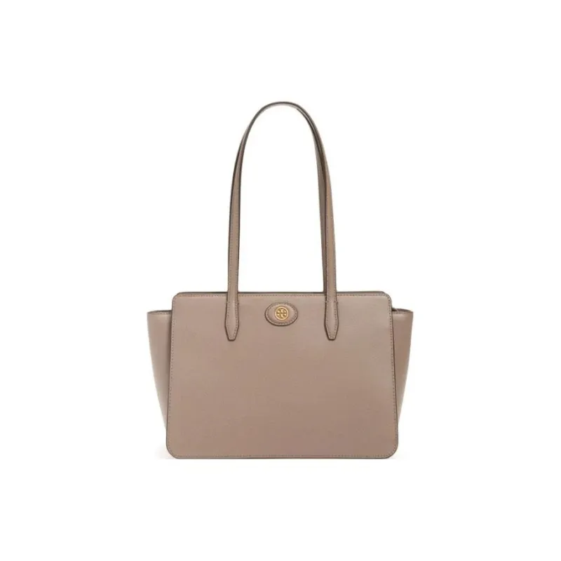 TORY BURCH Robinson Litchi Grain Leather Tote Bag Shopping Bag Handbag Shoulder Bag Women's Light Umber-0