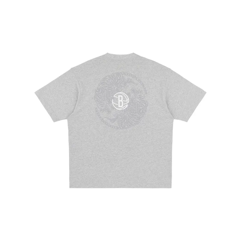 OCCUPY Chinese Youth X Brooklyn Nets Co branded Model T Shirts Unisex Gray-1