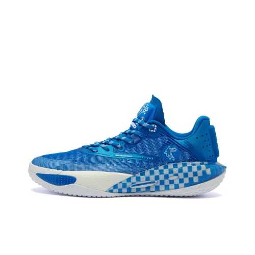 QIAODAN Sharp RISE Basketball Shoes Men Low-Top Blue/White