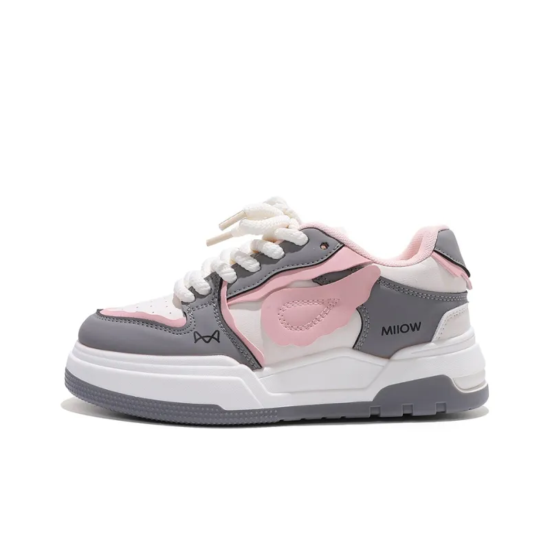 MIIOW Trend Party Series Coverage Wear Resistant Height Increasing Low Top Skateboard Shoes Women's-7