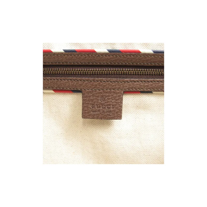 GUCCI Canvas With Leather Messenger Bag Tote Bag Shopping Bag Crossbody Handbag Large Size Men's Brown-10