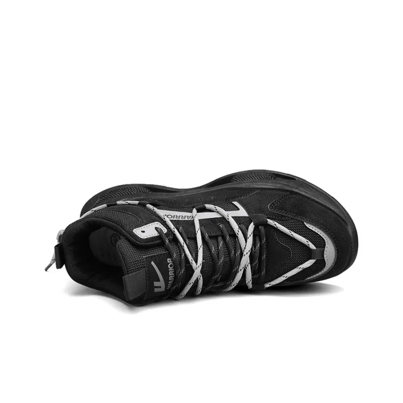 Warrior Low Top Chunky Sneakers Men's Black Light Gray-3