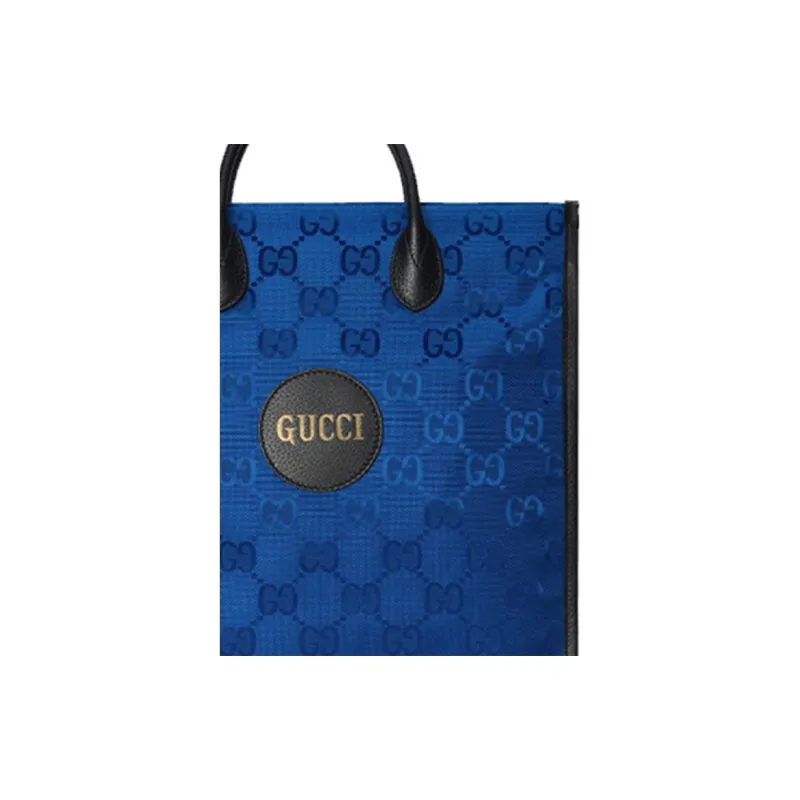 GUCCI Off The Grid Nylon Fabric Tote Bag, Shopping Bag, Handbag Unisex Blue-5