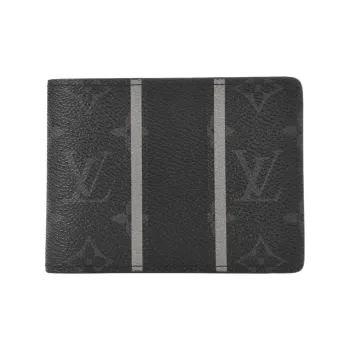 LOUIS VUITTON Coated Canvas Wallet Regular Unisex Black
