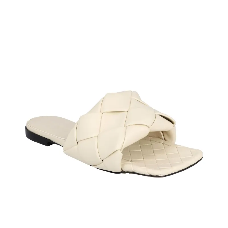 Bottega Veneta Lido Slide Slippers Women's White-2