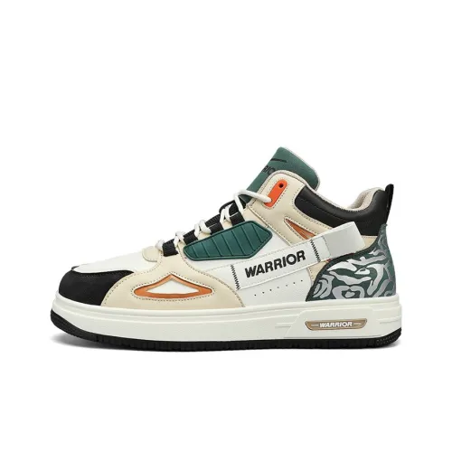 Warrior High Top Skateboard Shoes Men's White Rice Black
