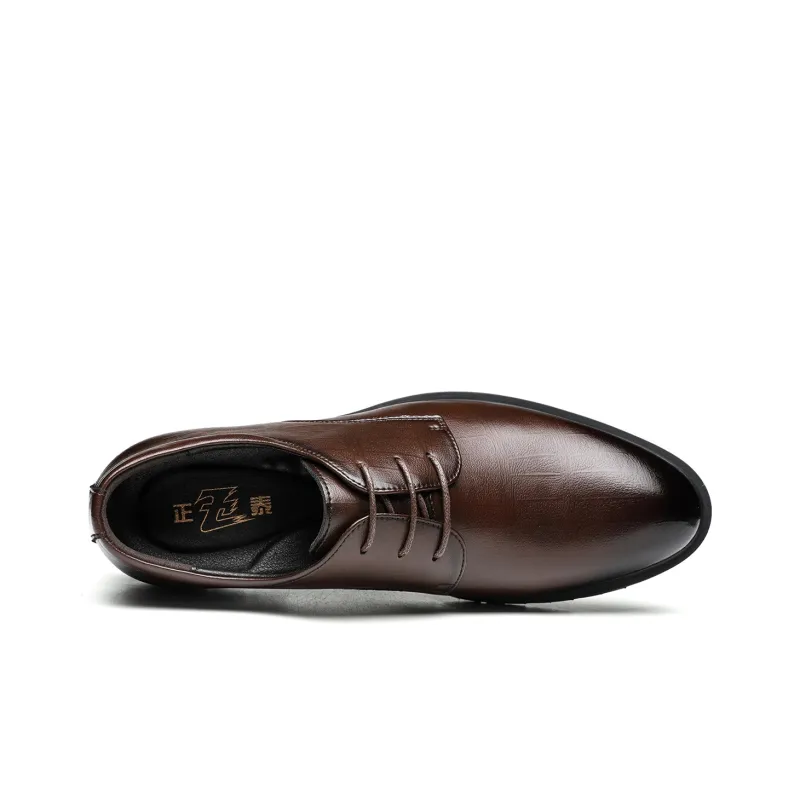 CHINT Dress Shoes Men Low Top Black, Dark Brown-18