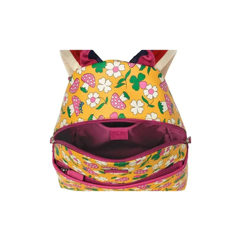 GUCCI Canvas With Leather Kids' Backpacks Kids' Yellow/Fuchsia-4