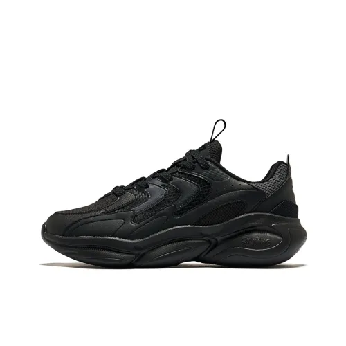Erke Chasing The Light Anti Slip Wear Resistant Low Top Casual Shoes Men's Black