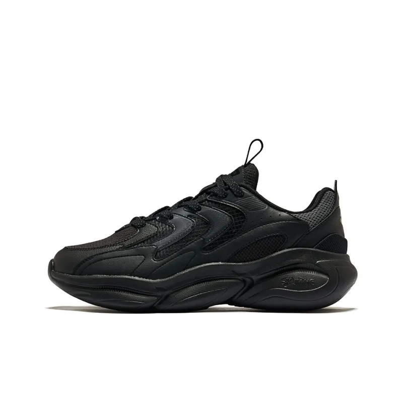 Erke Chasing The Light Anti Slip Wear Resistant Low Top Casual Shoes Men's Black-0