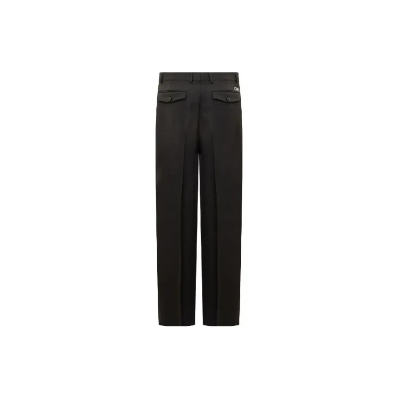 VERSACE Logo Patch Tailored Trousers-1