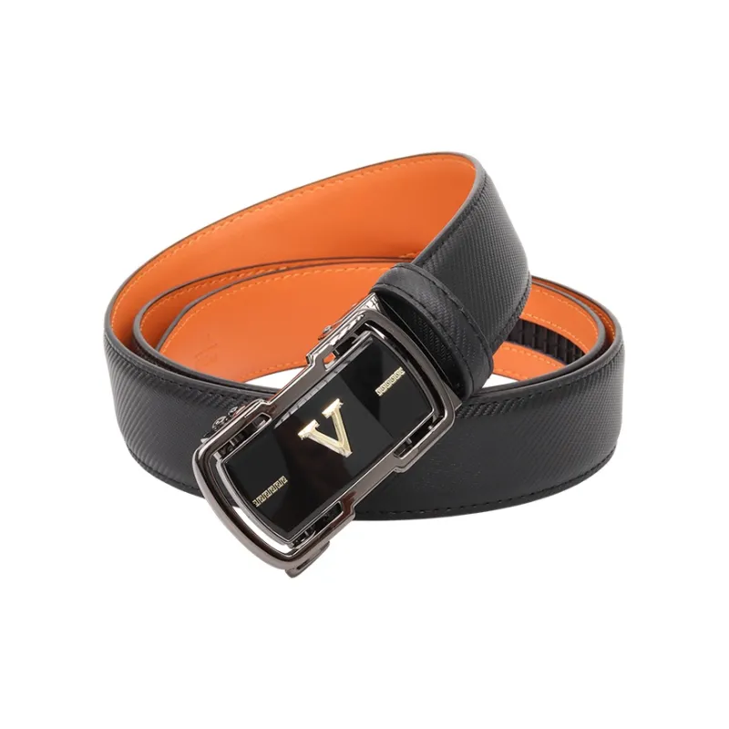 NINE NAIL 9 Section Spike V Shaped Victory Loop Automatic Buckle Leather Belts Men's Width  3.5cm-6