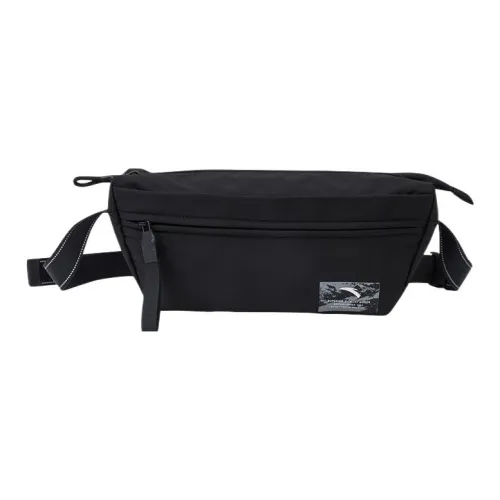 Anta Fabric Sling Bag Crossbody Bag Shoulder Bag Unisex Basic Black