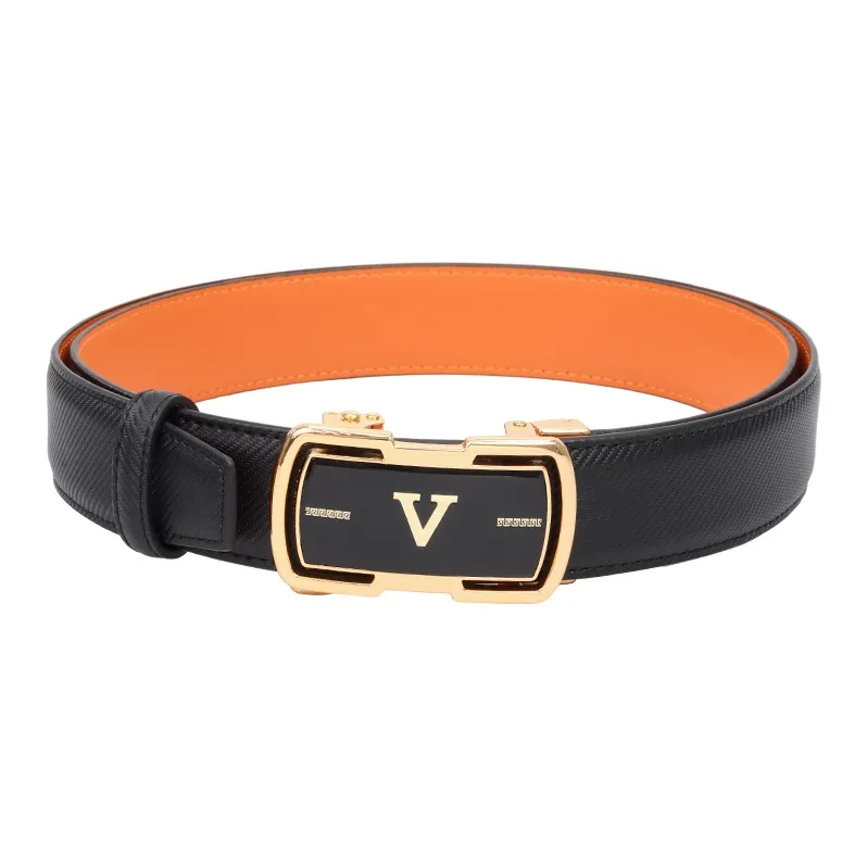 NINE NAIL 9 Section Spike V Shaped Victory Loop Automatic Buckle Leather Belts Men's Width  3.5cm-11