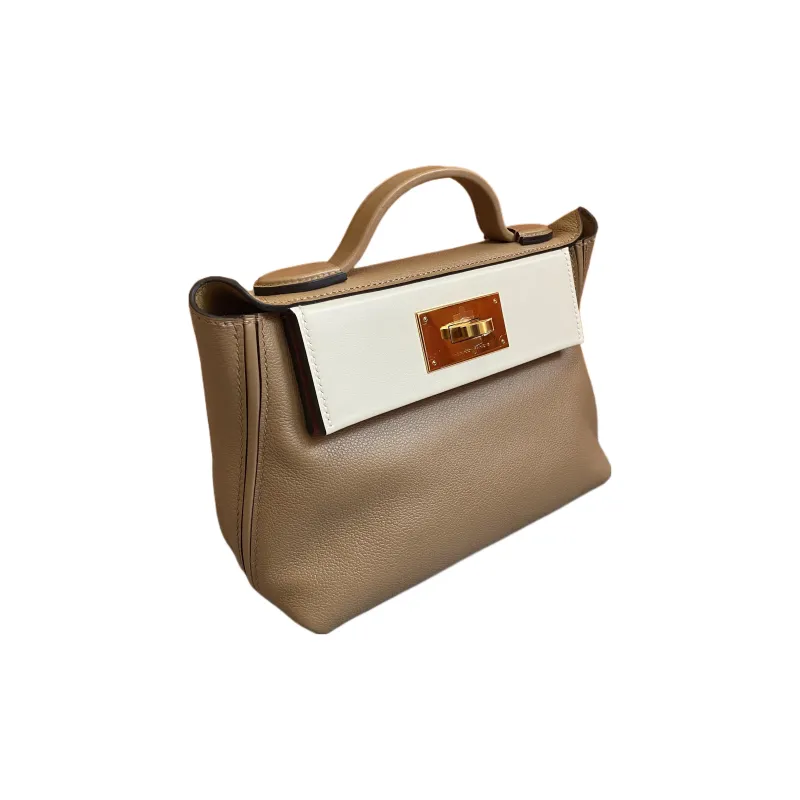 HERMES 24/24 Evercolor Leather Shoulder Bag Crossbody Bag Handbag Mini Women's Tea Brown Multicolor NATA-2