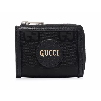 GUCCI Off The Grid Calfskin With Canvas Wallet Men's Black