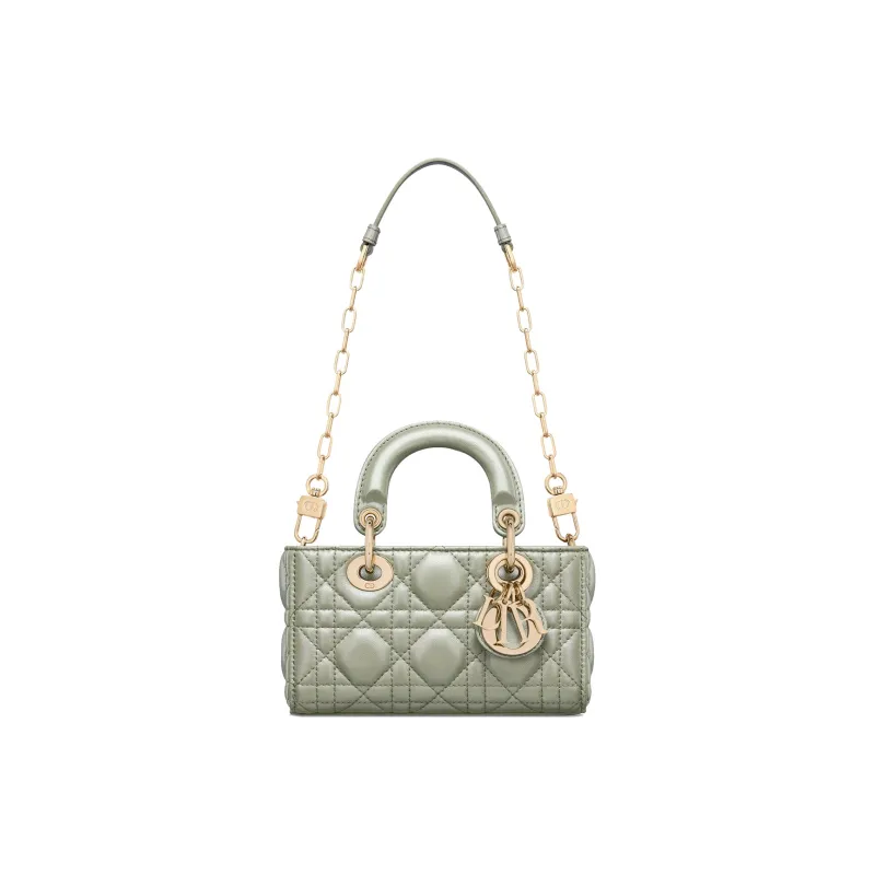 DIOR Lady D-JOY Sheepskin Crossbody Handbags Extra Mini Women's Light Cactus Green-1
