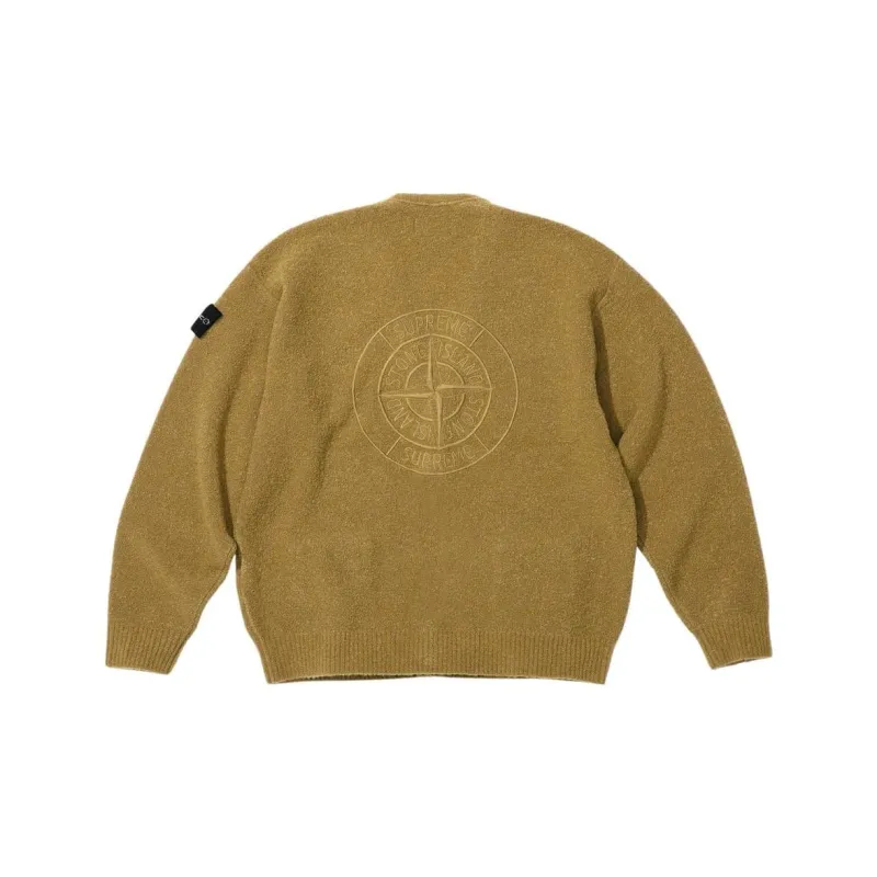 Supreme Stone Island Bouclé Cardigan White XL - POIZON
