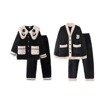 Chun Xi Pajama Set Unisex Black Tulip Mysterious Black