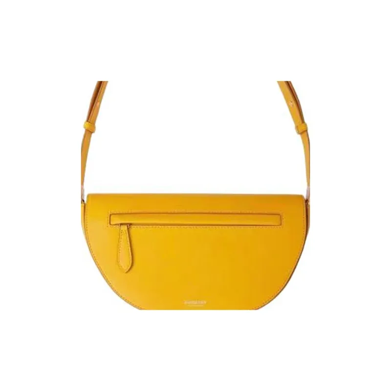 Burberry Olympia Leather Shoulder Bag Crescent Bag Handbag Shoulder Bag Mini Women's Bright Yellow-1