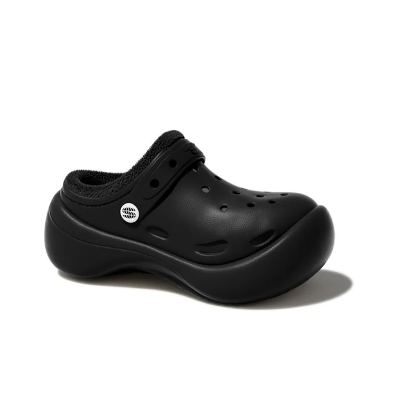 CHIKOKU Fleece Hole Cotton Slippers Clogs Unisex-1