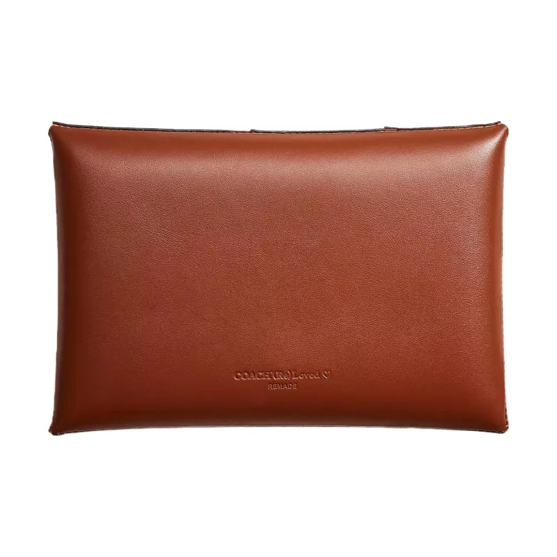 COACH Pouch Leather Wallets Clutches Small Size Women's Orange & Multicolor-1