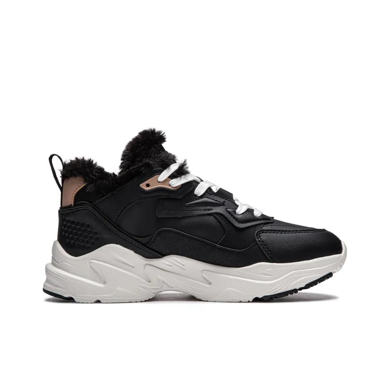 LiNing Defender Warm Mid Top Running Shoes Women's Black White-1