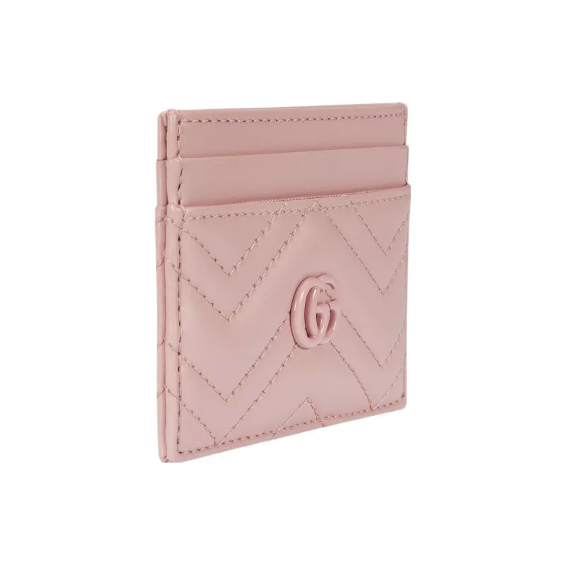 GUCCI GG Marmont Leather Card Holder Women's Light Pink-1