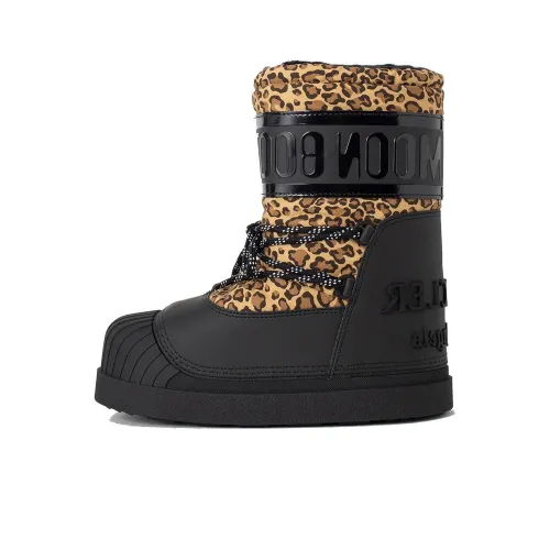 Moncler Shedir Snow Boots Palm Angels Black Leopard Print