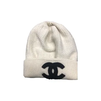 CHANEL Cashmere Beanies Unisex White