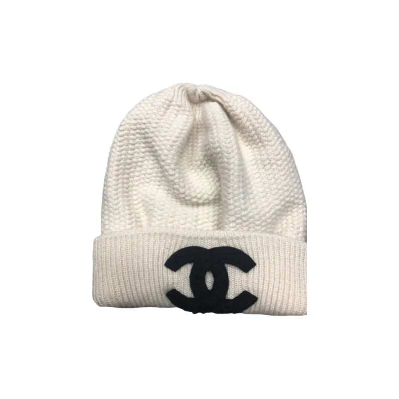CHANEL Cashmere Beanies Unisex White-0