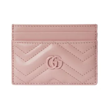 GUCCI GG Marmont Leather Card Holder Women's Light Pink