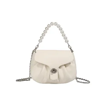 NOMK PU Cloud Bag, Elegant Evening Clutch, Shoulder Bag, Crossbody Bag, Handbag Women's Ivory