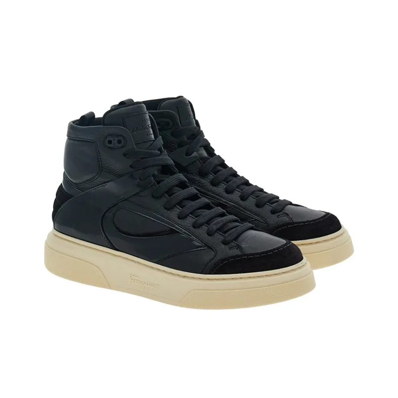 FERRAGAMO Logo-debossed Hi-top Sneakers-1