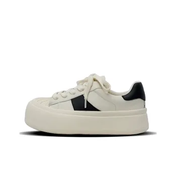 EYGPAP Skateboard Shoes Women's Low Top Black/Beige