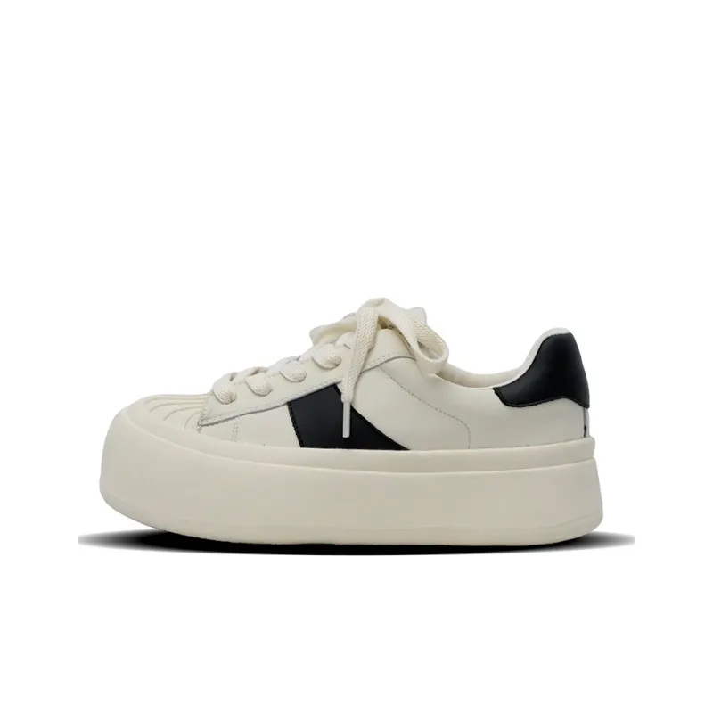 EYGPAP Skateboard Shoes Women's Low Top Black/Beige-0