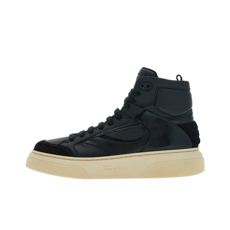 FERRAGAMO Logo-debossed Hi-top Sneakers-0