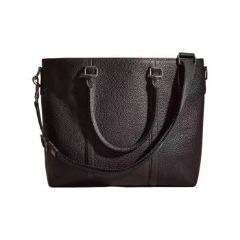 COACH Metropolitan Eggstone Grain Leather Tote Bag Shopping Bag Handbag Shoulder Bag Large Size Women's Black