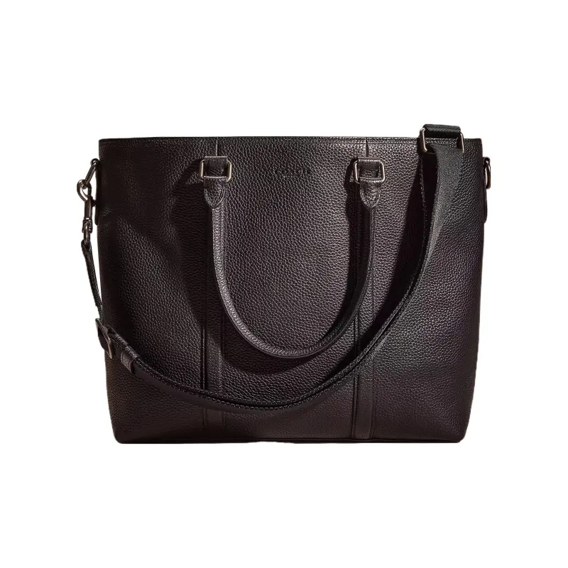 COACH Metropolitan Eggstone Grain Leather Tote Bag Shopping Bag Handbag Shoulder Bag Large Size Women's Black-0