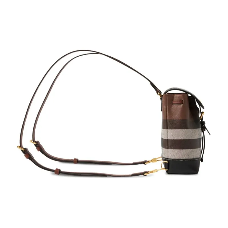 Burberry Polyurethane Backpack Mini Women's Brown & Multicolor-2