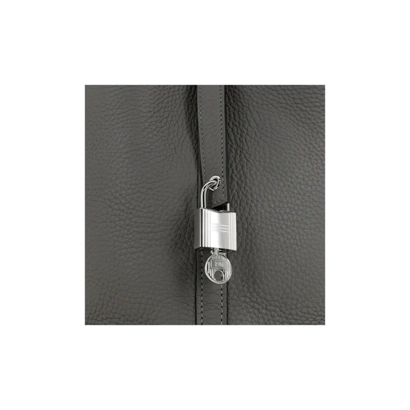 HERMES Picotin Lock Clemence Bullock Leather Basket Bag Handbag Bucket Bag 18 Women's 0L Grismeyer Cumulonimbus Gray-7