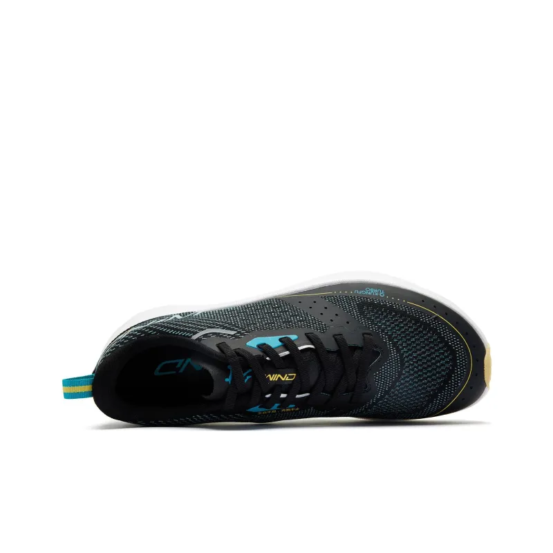 QIAODAN Strong Winds SE Cushioning Wear Resistant Low Top Running Shoes Women's Black Cyan-1