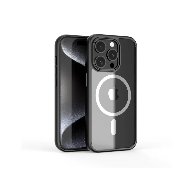GAAOGKK Transparent Magnetic Silicone Impact Resistant Phone Cases Compatibility IPhone15/Pro/proma Apple-1