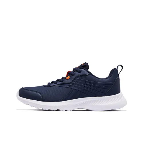 QIAODAN Running Shoes Men Low-Top Deep Navy Blue Shimmering Orange