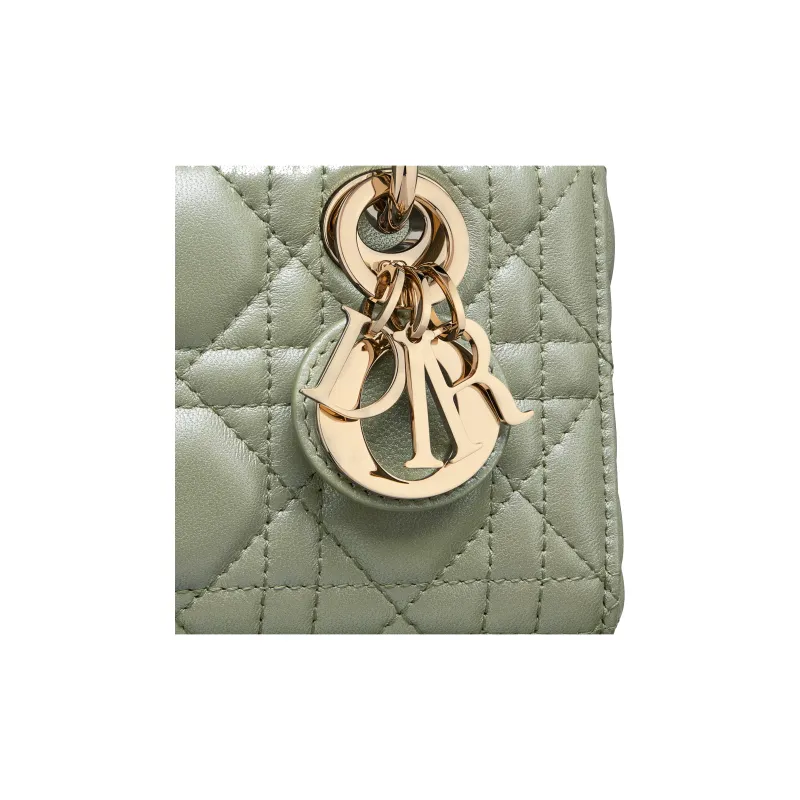DIOR Lady D-JOY Sheepskin Crossbody Handbags Extra Mini Women's Light Cactus Green-5